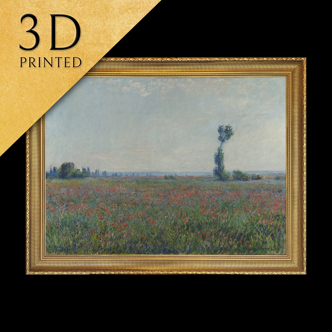 Champ De Coquelicots By Claude Monet 3d Printed With Texture And Brush Strokes Looks Like Original Oil Painting