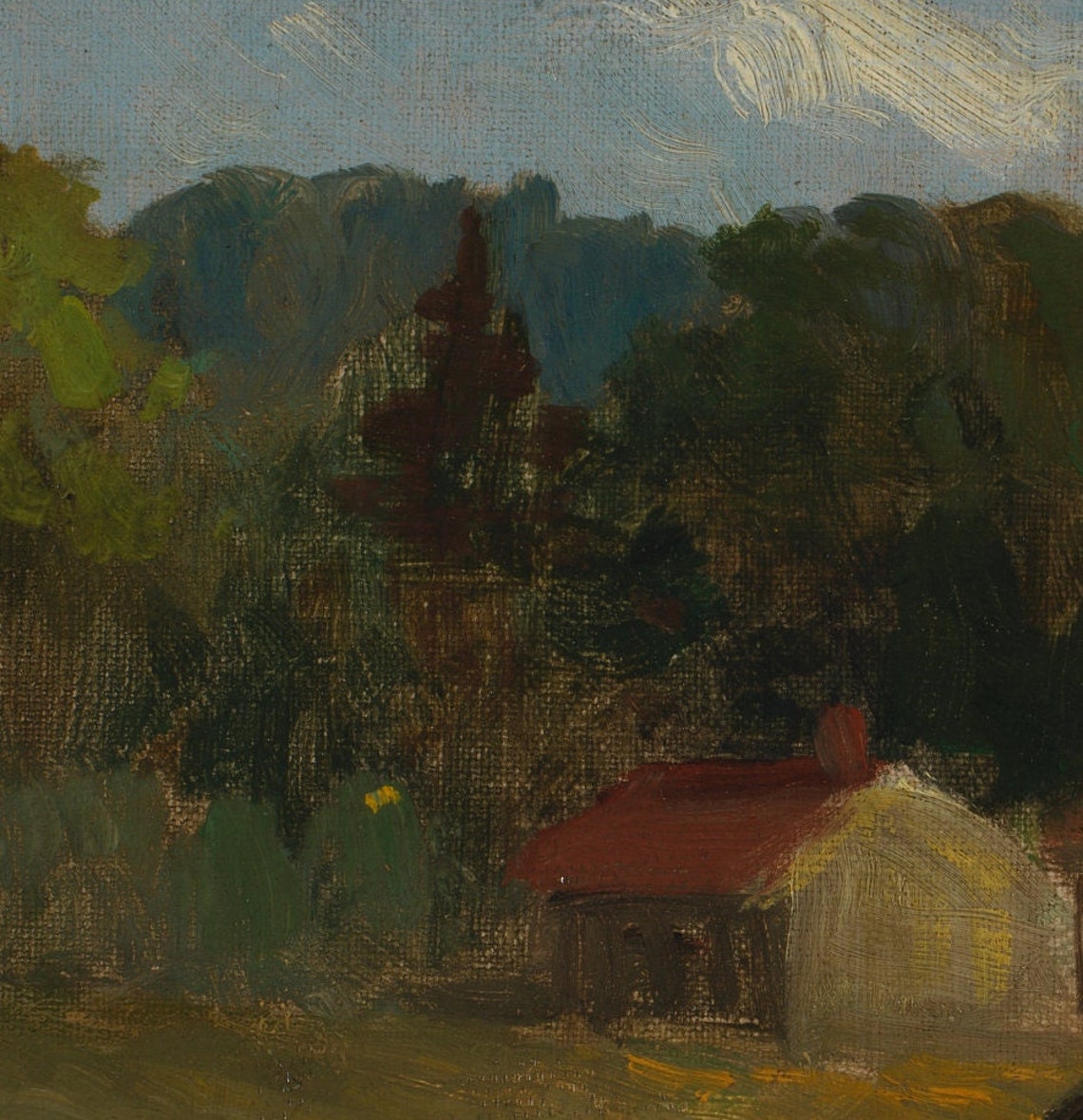 Edward Bannister Rocky Farm Newport Farm Buildings River View Wall Art - Image 3