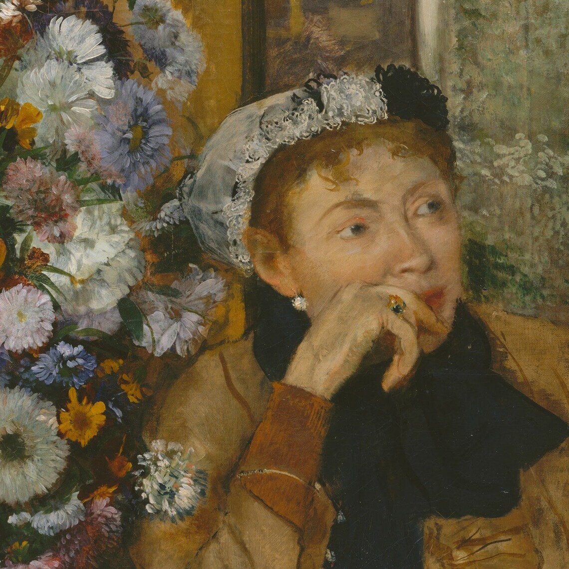 Edgar Degas Seated Woman and Flowers Art Print - Image 2