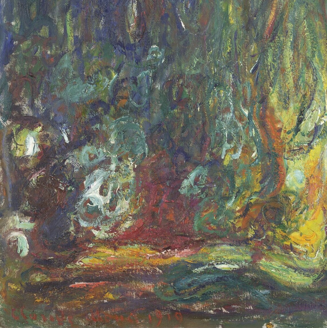 Weeping Willow By Cloude Monet 3d Printed With Texture And Brush Strokes Looks Like Original Oil Painting - Image 3