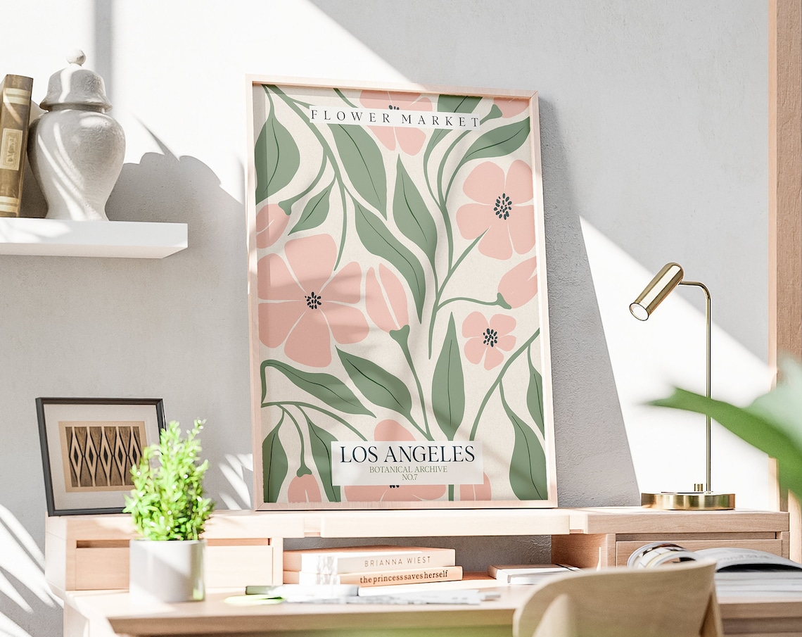Flower Market Los Angeles Botanical Archive No 7 Pink Bloom Poster - Image 5