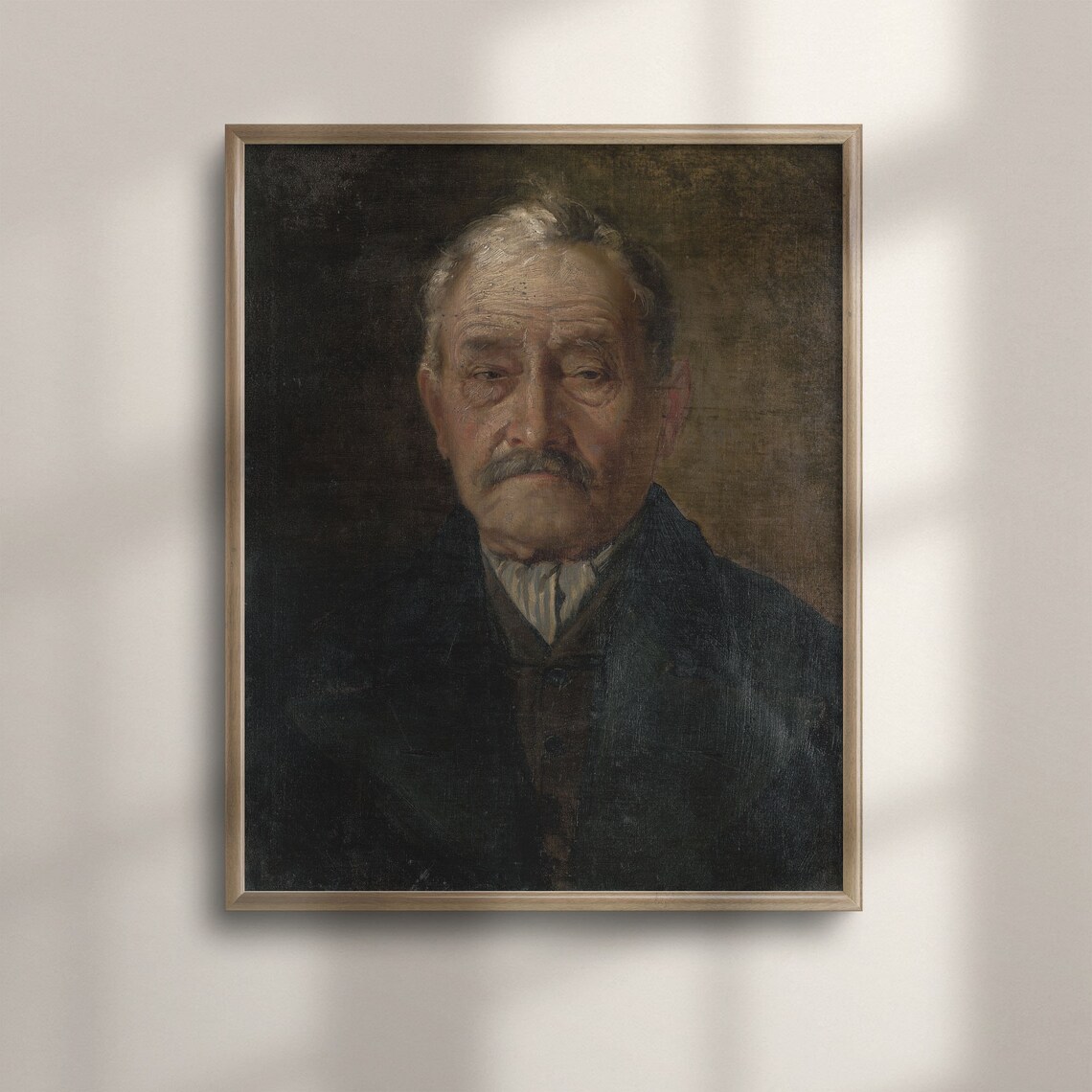 Vintage Portrait Art Print, Antique Man Painting