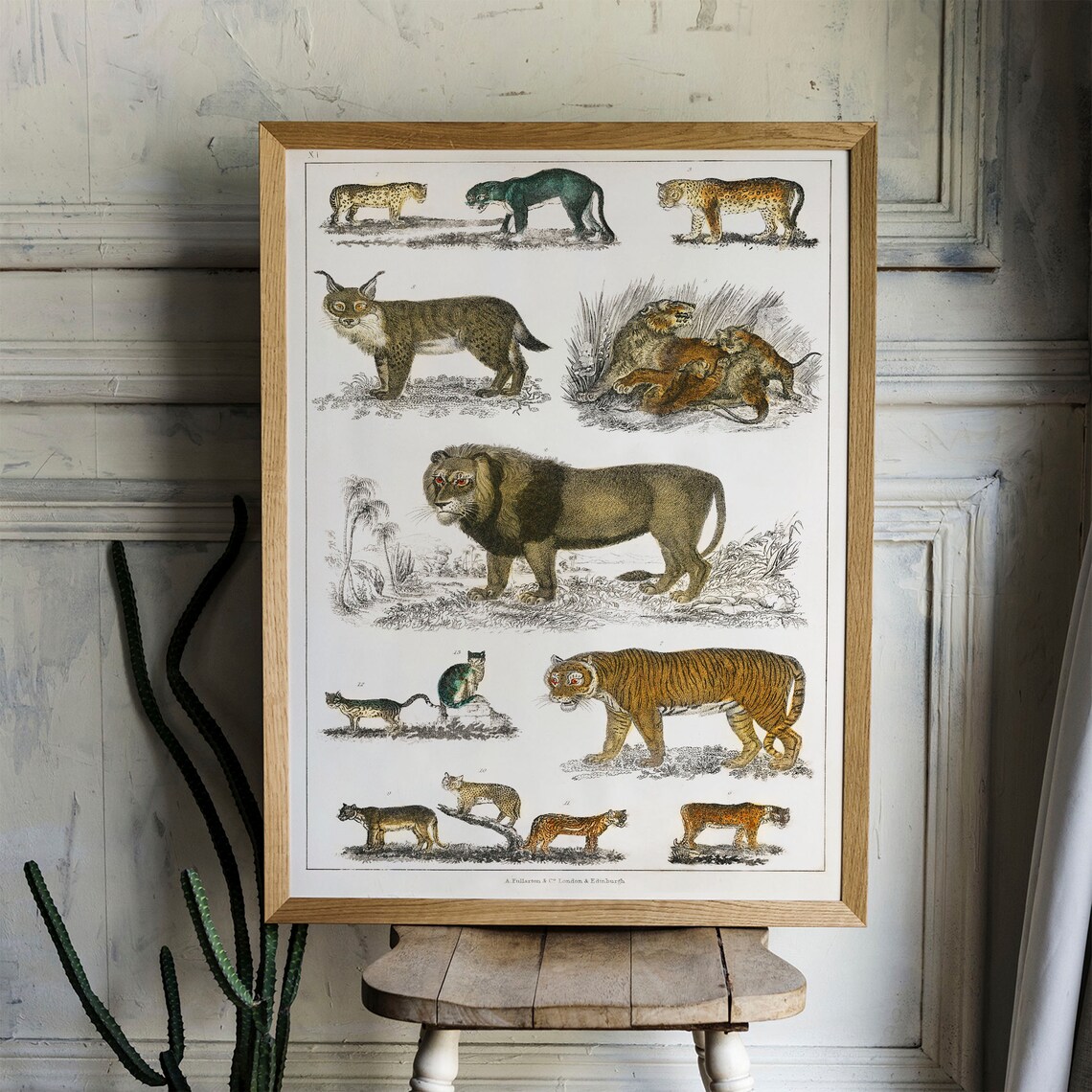 Cat Family Antique Animal Painting Vintage Poster - Image 4