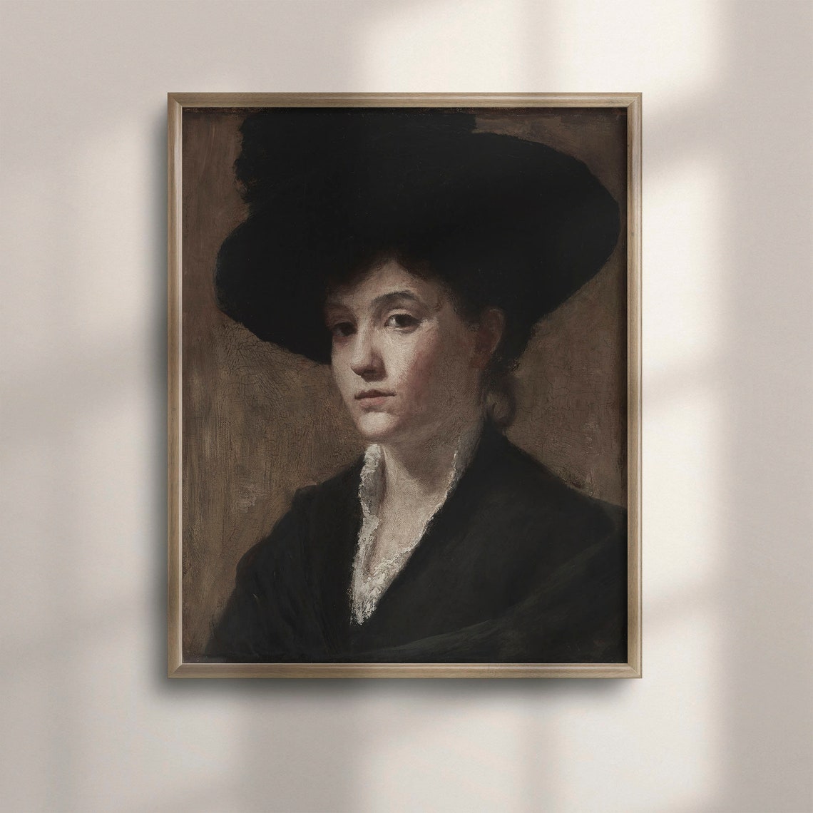 Victorian Antique Woman Portrait Oil Painting Vintage Wall Art Woman Painting Portrait Wall Art Antique Art Vintage Portrait C16 1104