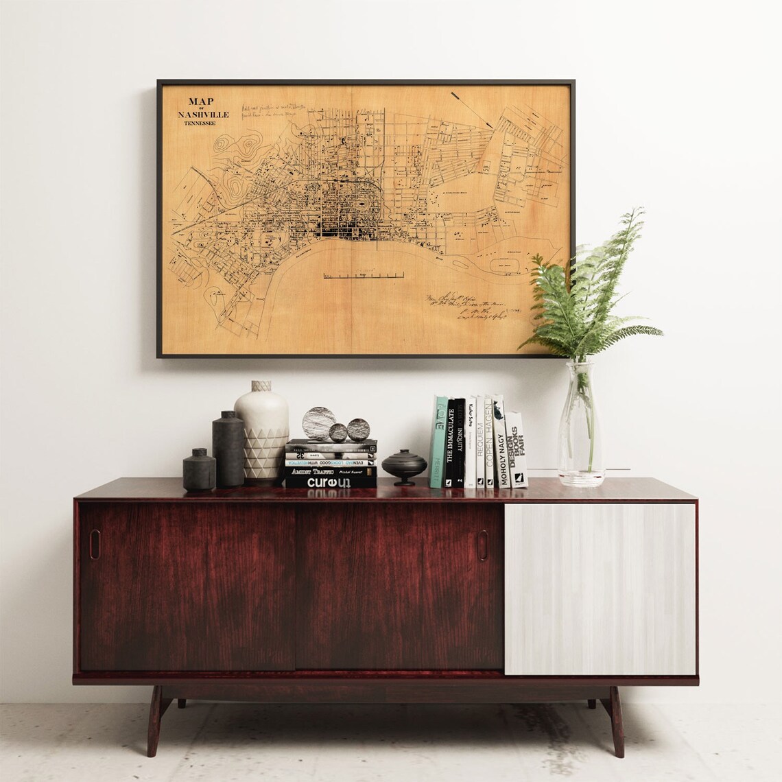 Nashville Old Map, Vintage Restoration Street Map - Image 4