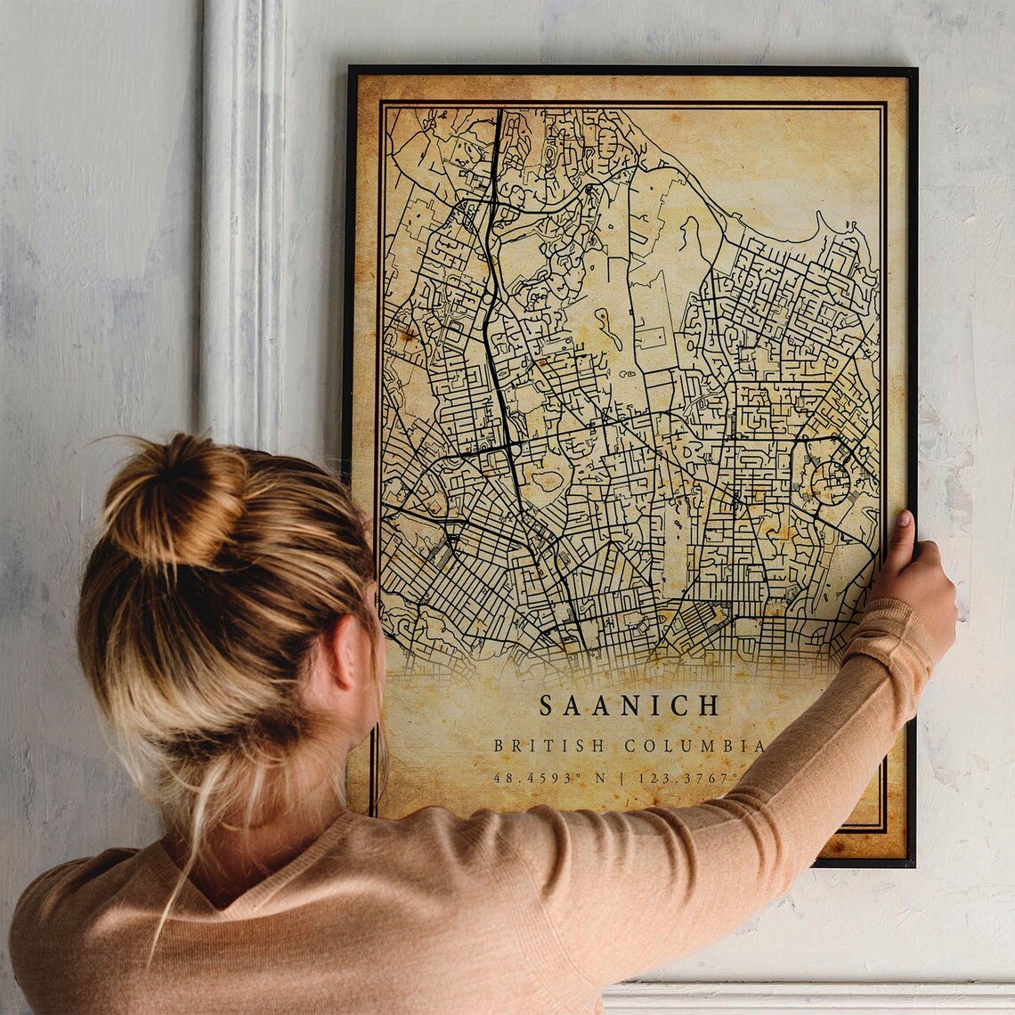 Saanich Vintage Map Poster, Rustic British Columbia - Image 2
