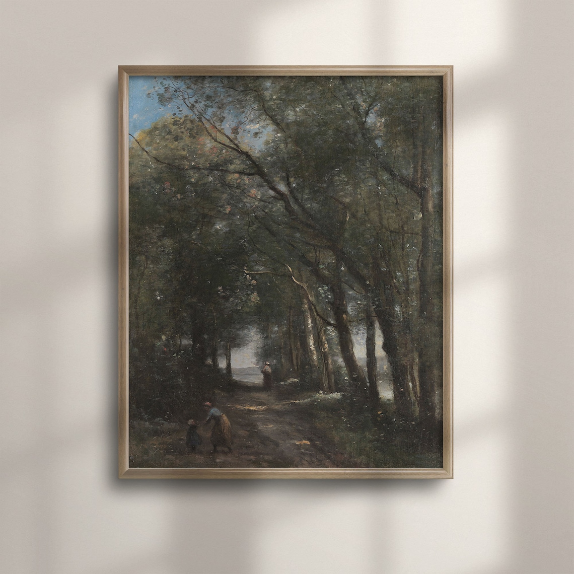 Vintage Forest Road Oil Painting Classic Woodland Landscape Poster