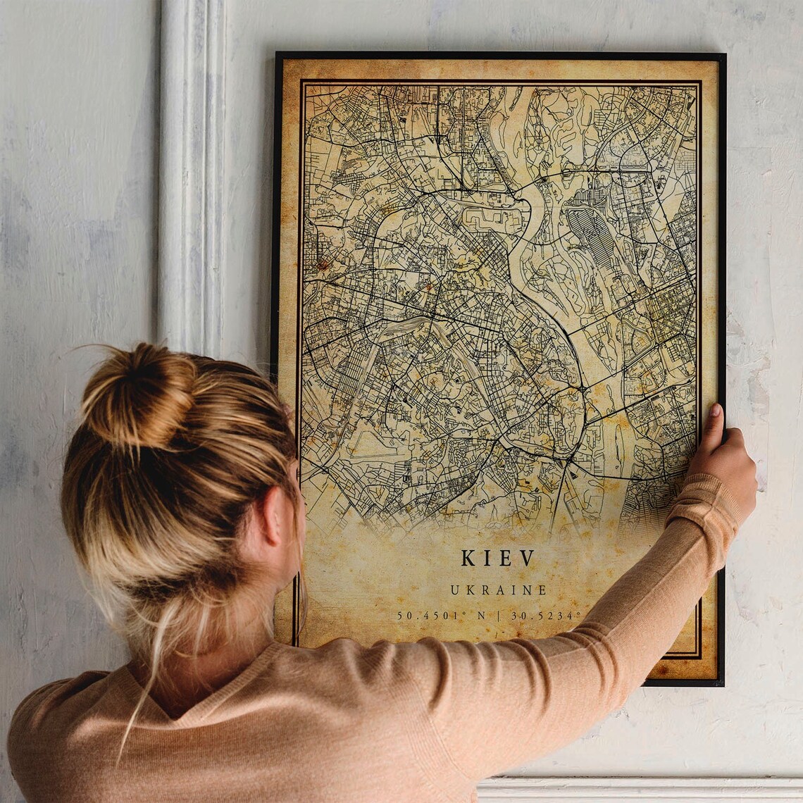 Kiev Vintage Map Poster, Antique Rustic Travel Print - Image 2