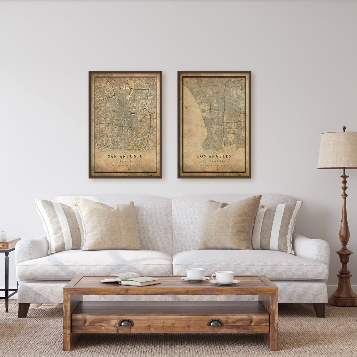San Antonio Vintage Map Poster, Rustic Texas Art Print - Image 4