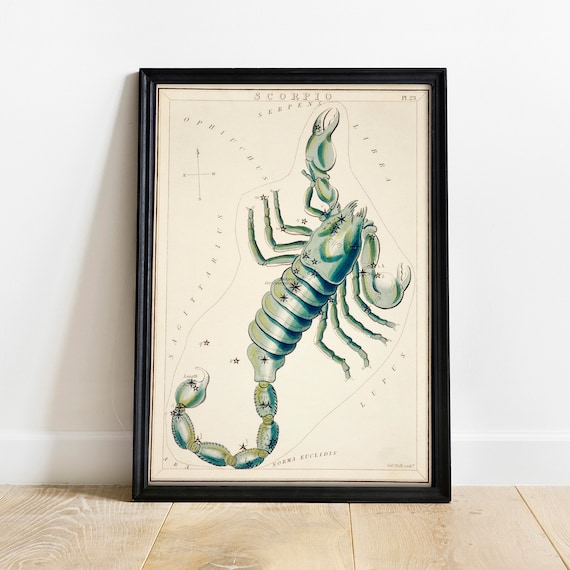 Scorpio Antique Space Painting Vintage Art Print