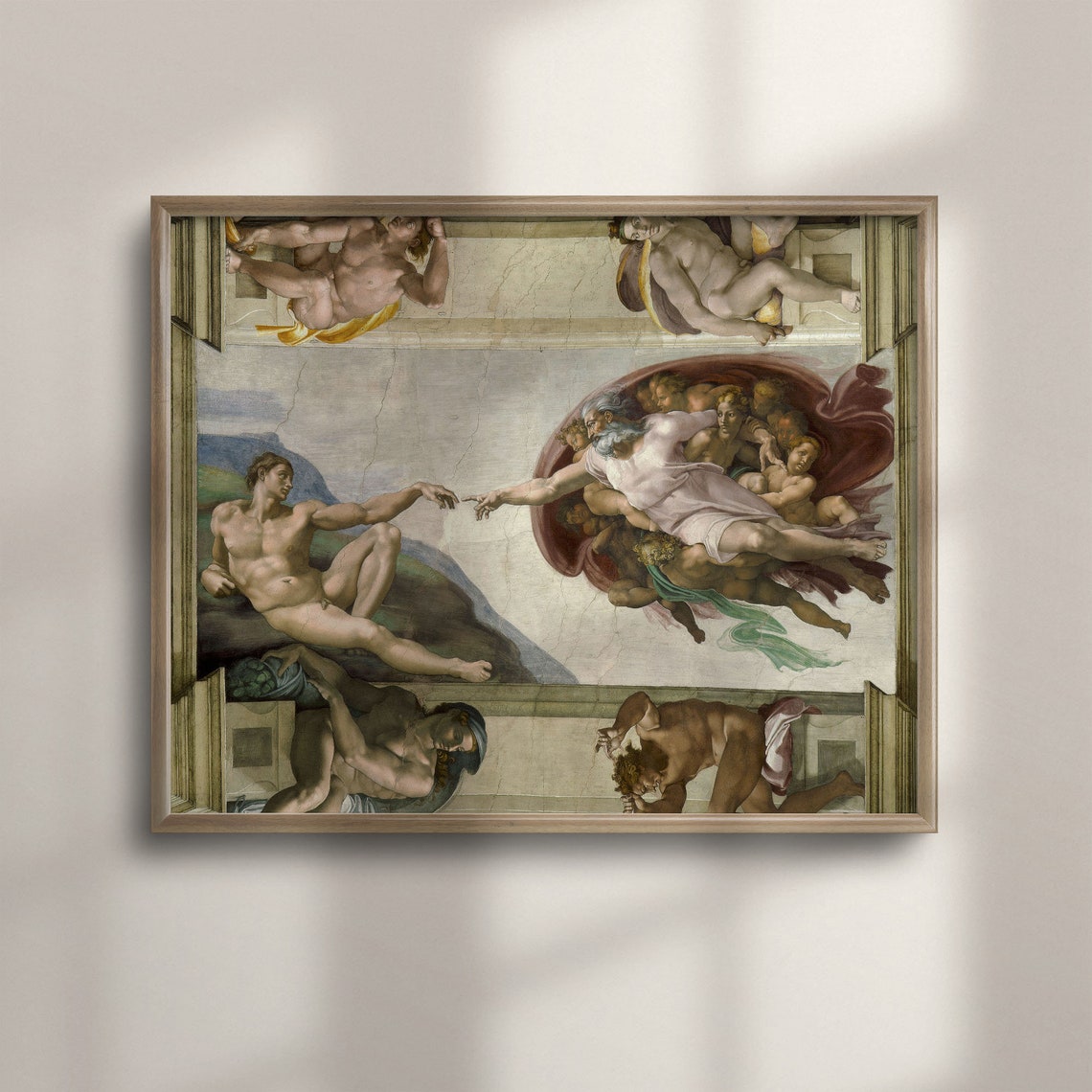 Michelangelo Creation of Adam Sistine Chapel Fresco Art Poster