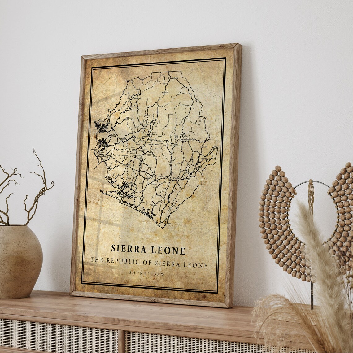 Sierra Leone Vintage Map Poster, Country Street Map - Image 4