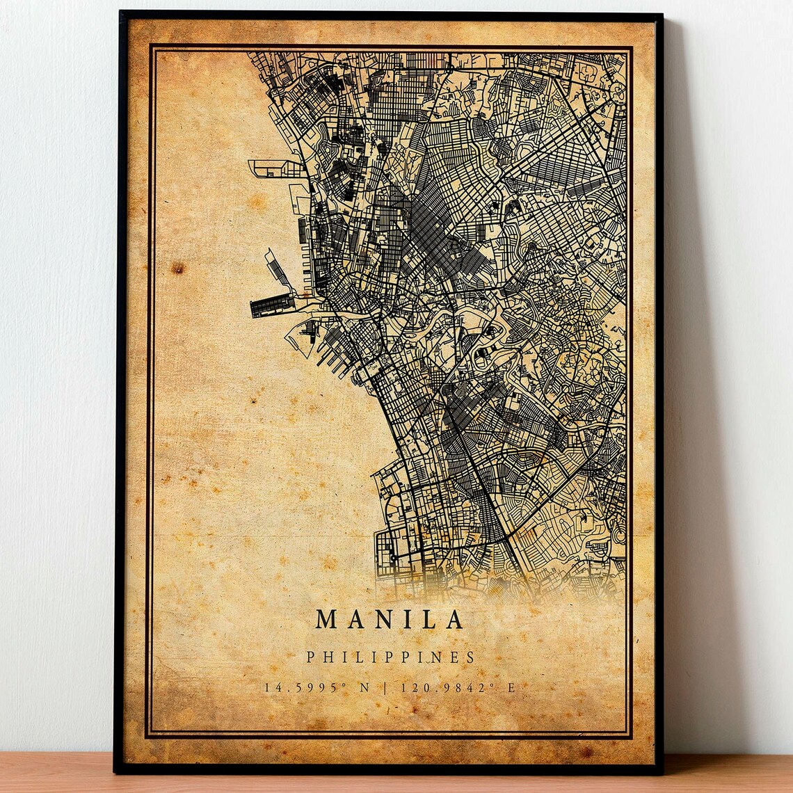 Manila Vintage Map Poster Print, Rustic Home Decor - Image 4