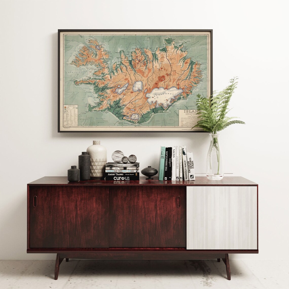 Map of Iceland 1928 Vintage Travel Poster - Image 4