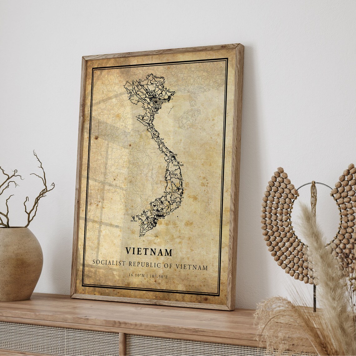 Vietnam Vintage Map Poster Print, Country Road Map - Image 4