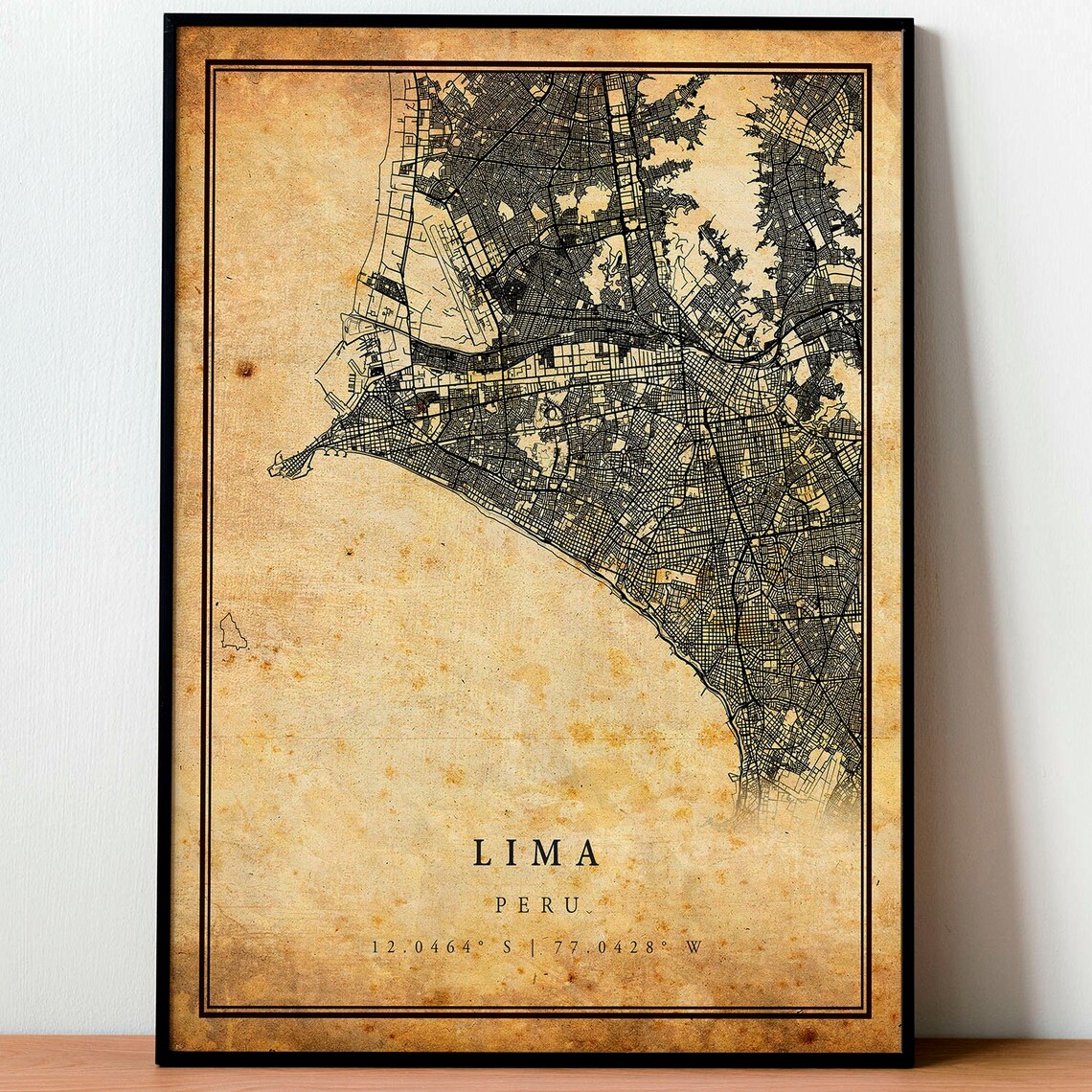 Lima Vintage Map Poster, Rustic Peru Travel Art - Image 4