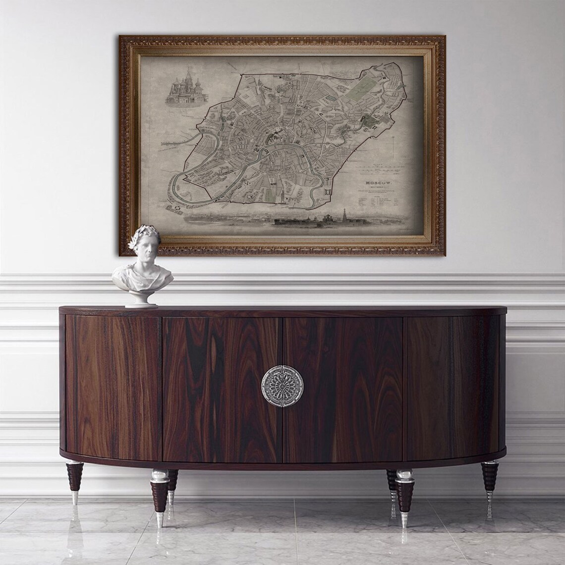 Moscow Vintage Map Art Print, Russia Travel Poster - Image 2