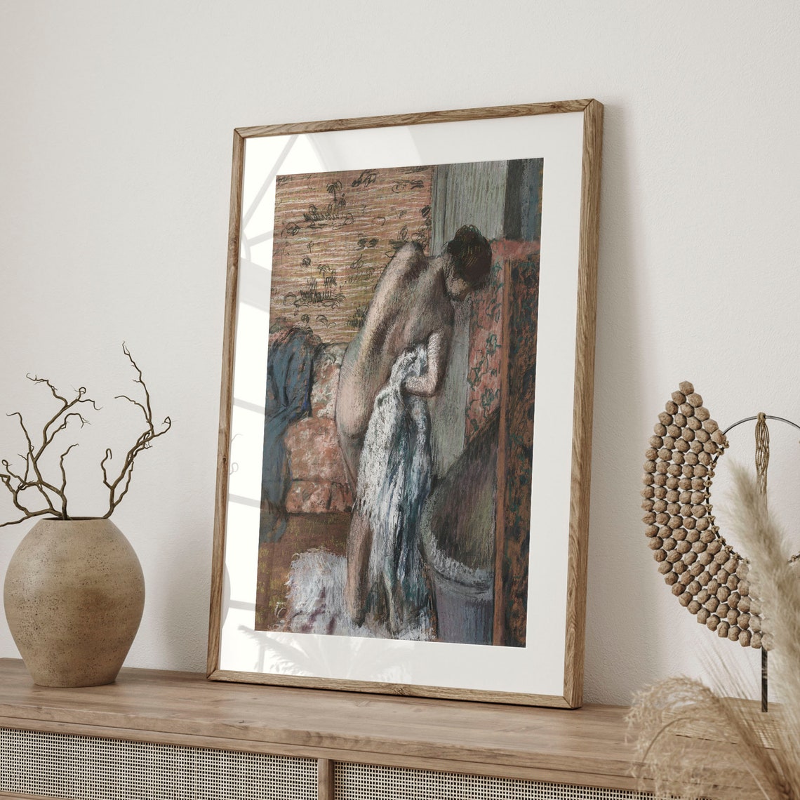 Edgar Degas After The Bath 1885 Pastel Vintage Nude Bather Art Poster - Image 4