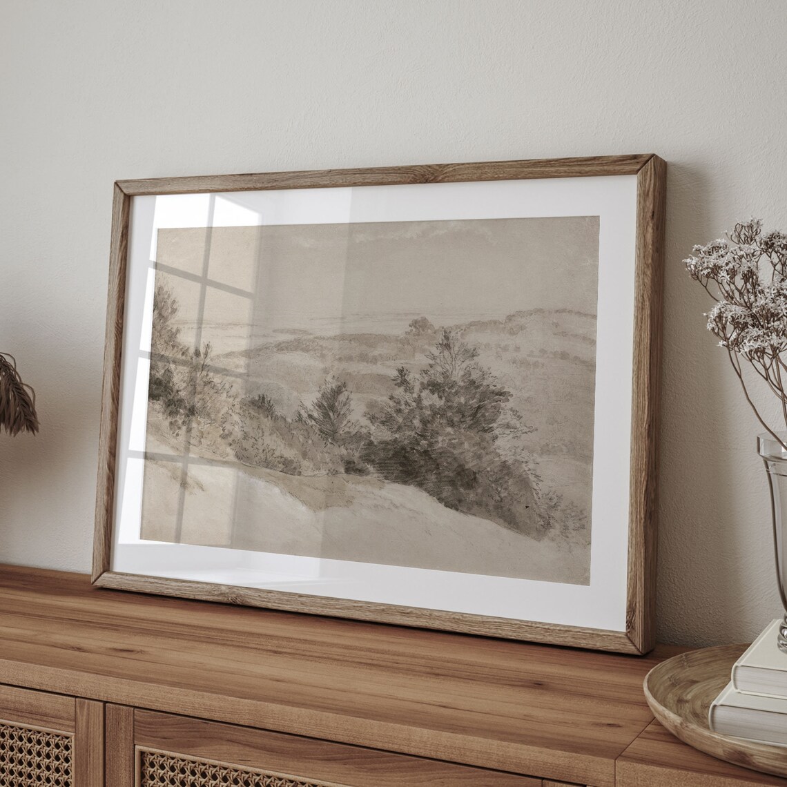Neutral Vintage Landscape Art Print, Beige Minimalist - Image 4