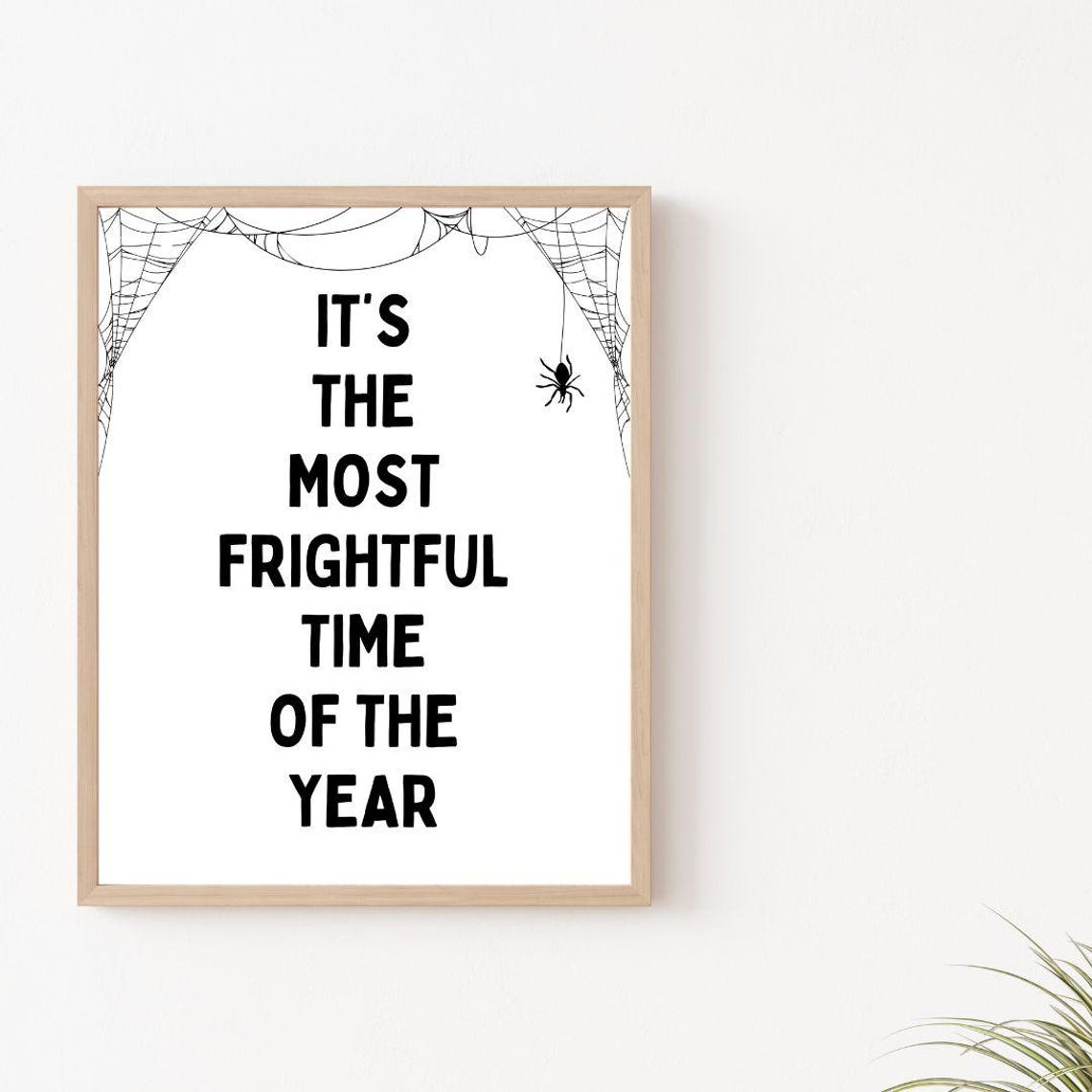 Its the Most Frightful Time of the Year Spiderweb Halloween Poster - Image 2