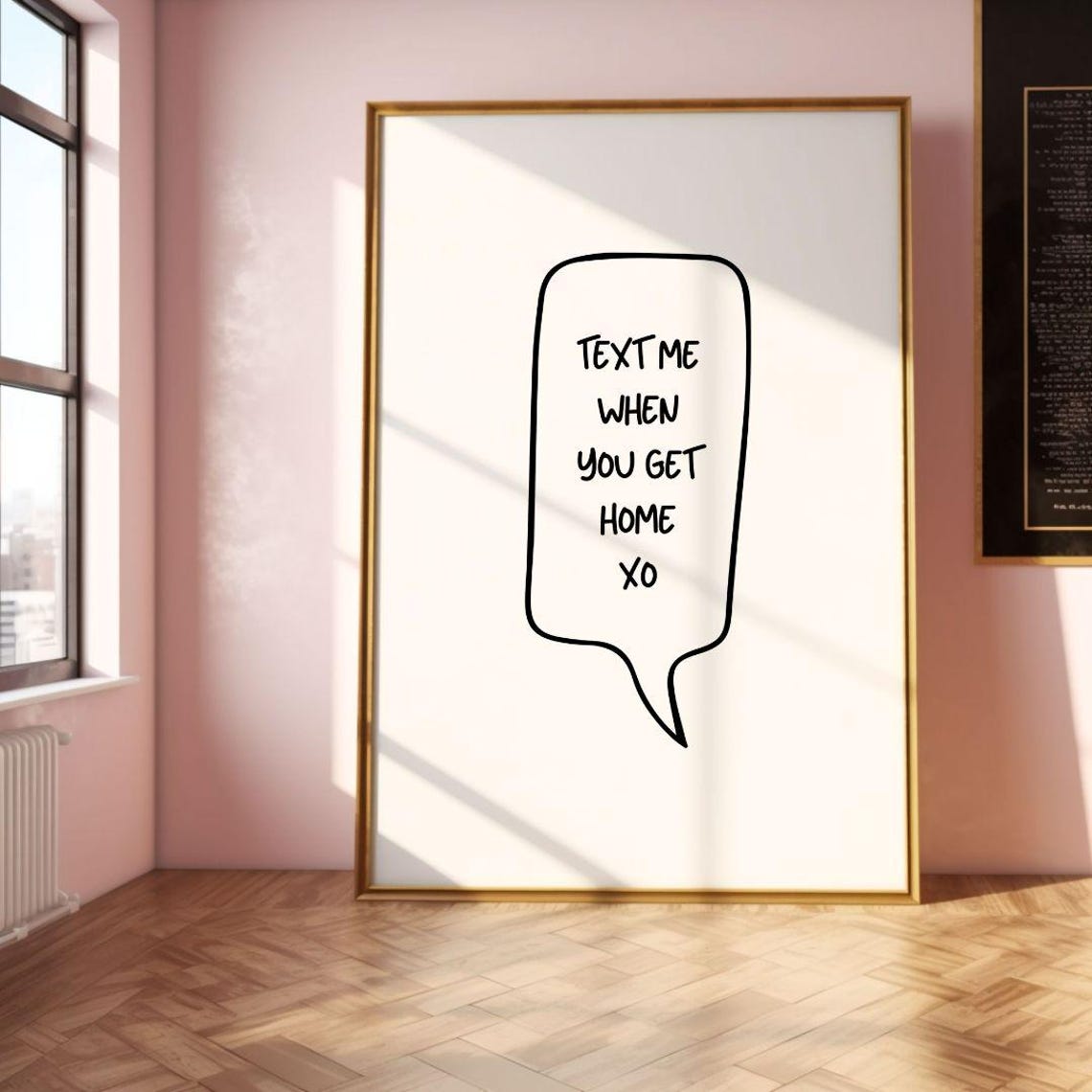Text Me When You Get Home XO Speech Bubble Love Quote Poster - Image 2