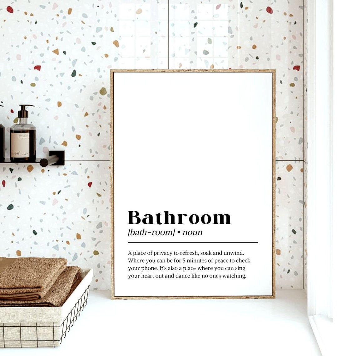Bathroom Definition Funny Dictionary Style Noun Meaning Poster - Image 3