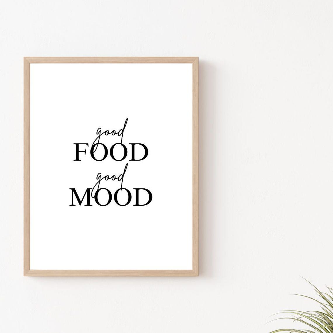 Good Food Good Mood Layered Script Serif Kitchen Quote Poster - Image 2