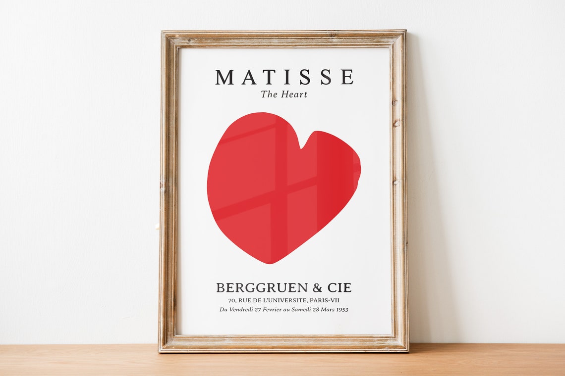 Matisse The Heart 1953 Exhibition Poster Red Heart Berggruen - Image 3