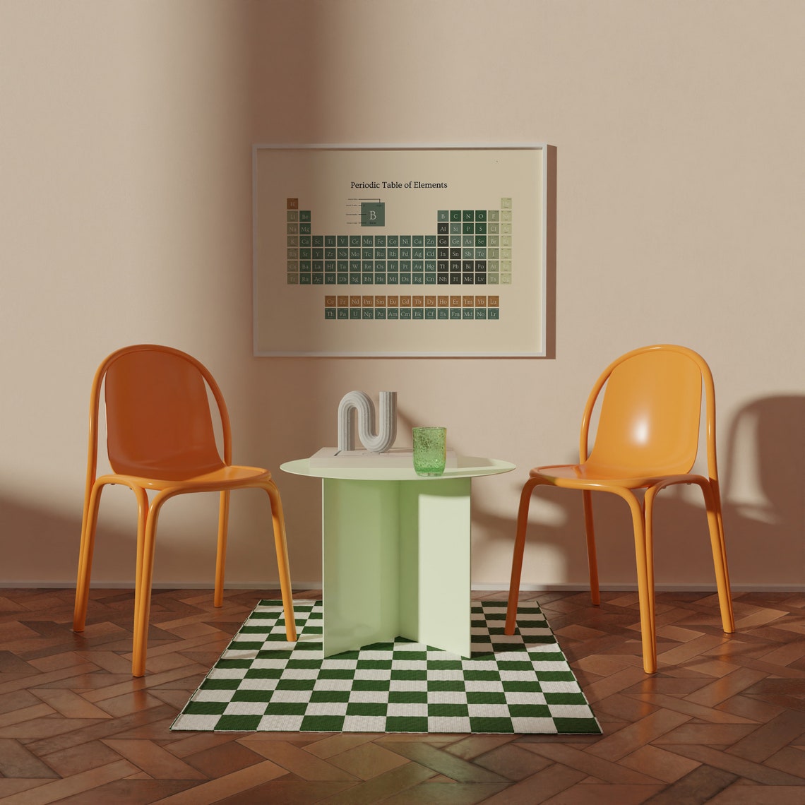 Periodic Table of Elements Muted Green Chemistry Wall Poster - Image 2