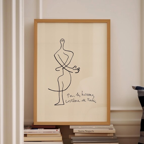 Miro Hand Drawn Poster French Wall Art Aesthetic Home Wall Decor Outline Poster Feminine Poster Exhibition Vintage Trendy Gift