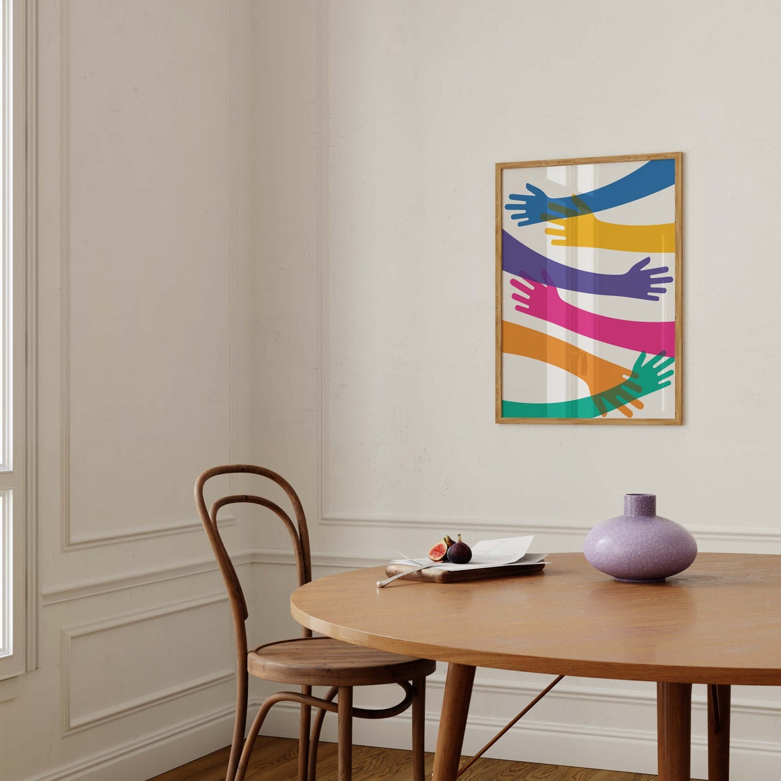 Rainbow Hands Unity Colorful Abstract Art Poster Wall Decor Gift - Image 2