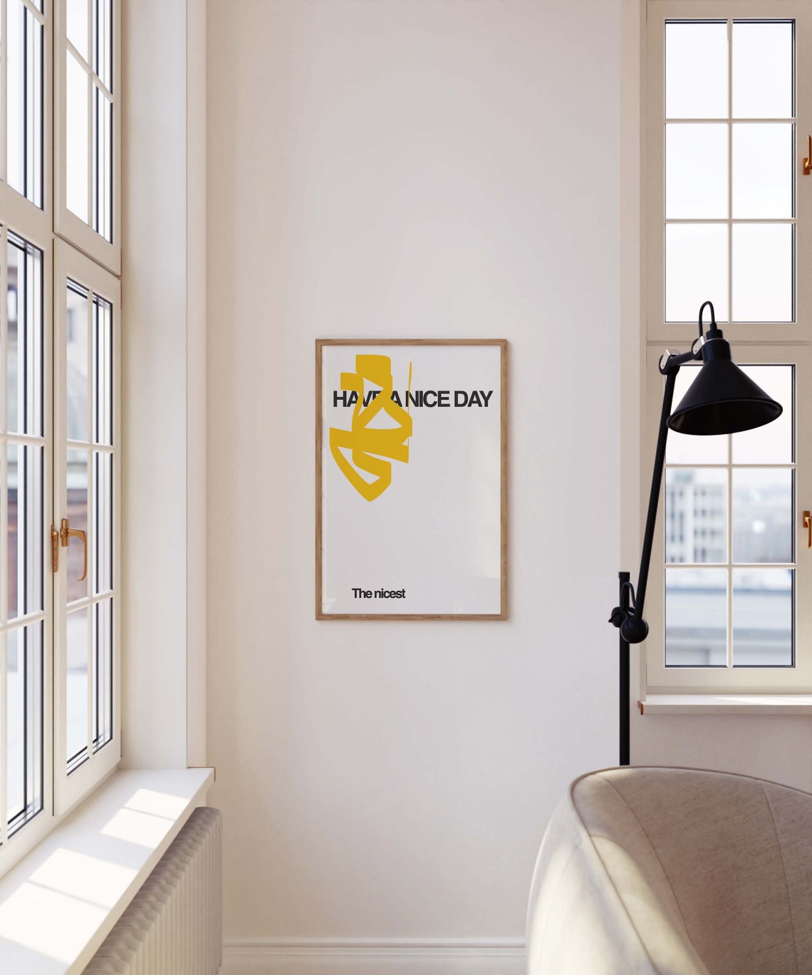 Have A Nice Day Yellow Abstract Quote Typography Wall Decor Print - Image 3