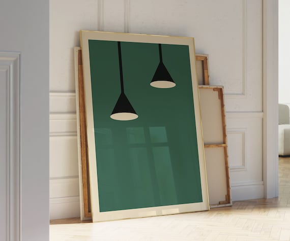 Green Bauhaus Poster - Pendant Lamp Print