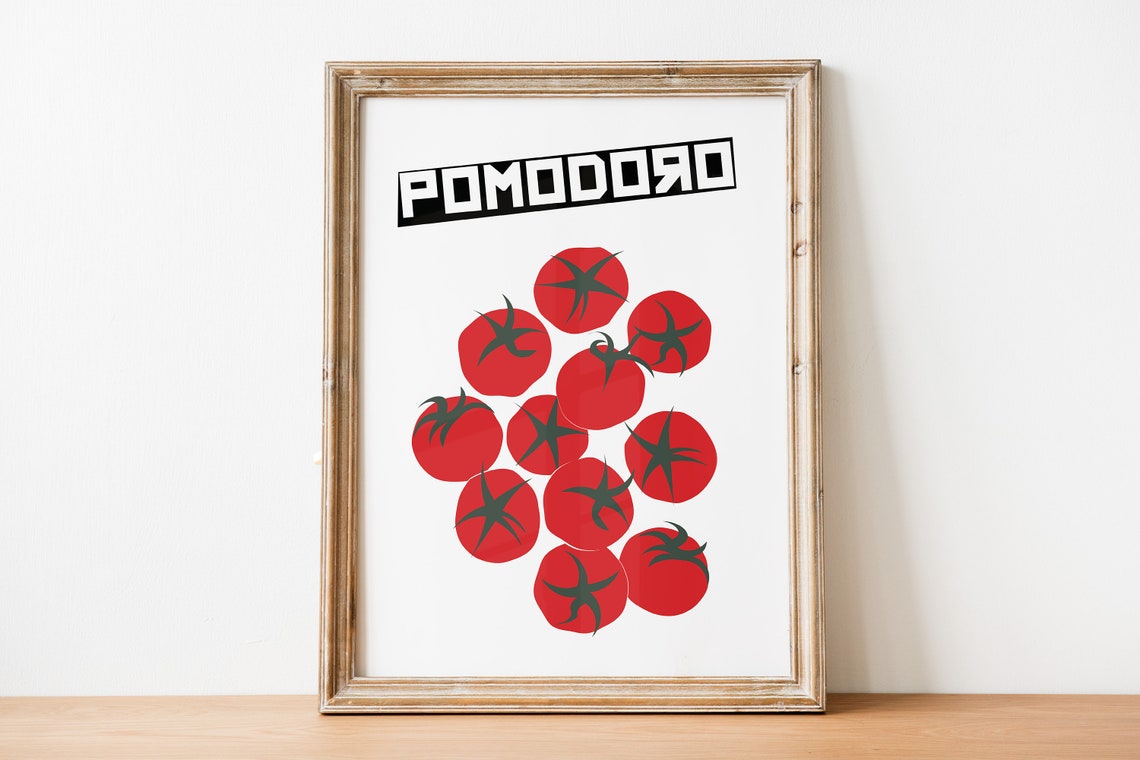 Pomodoro Red Tomato Pop Art Bold Retro Italian Kitchen Poster - Image 3