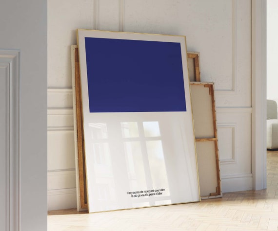 Royal Blue Art French Poster Museum Print Color Block Prints Museum Exhibition Poster Best Selling Art Funky Wall Art
