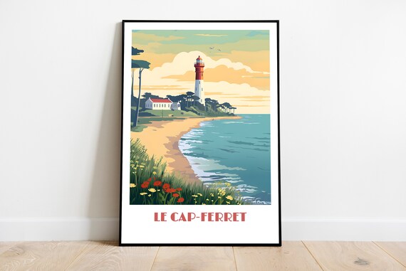 Handmade Cap Ferret Poster Wall Art Retro Travel Framed Birthday Home Made Decor Gift Vector Illustration Print Painting Custom