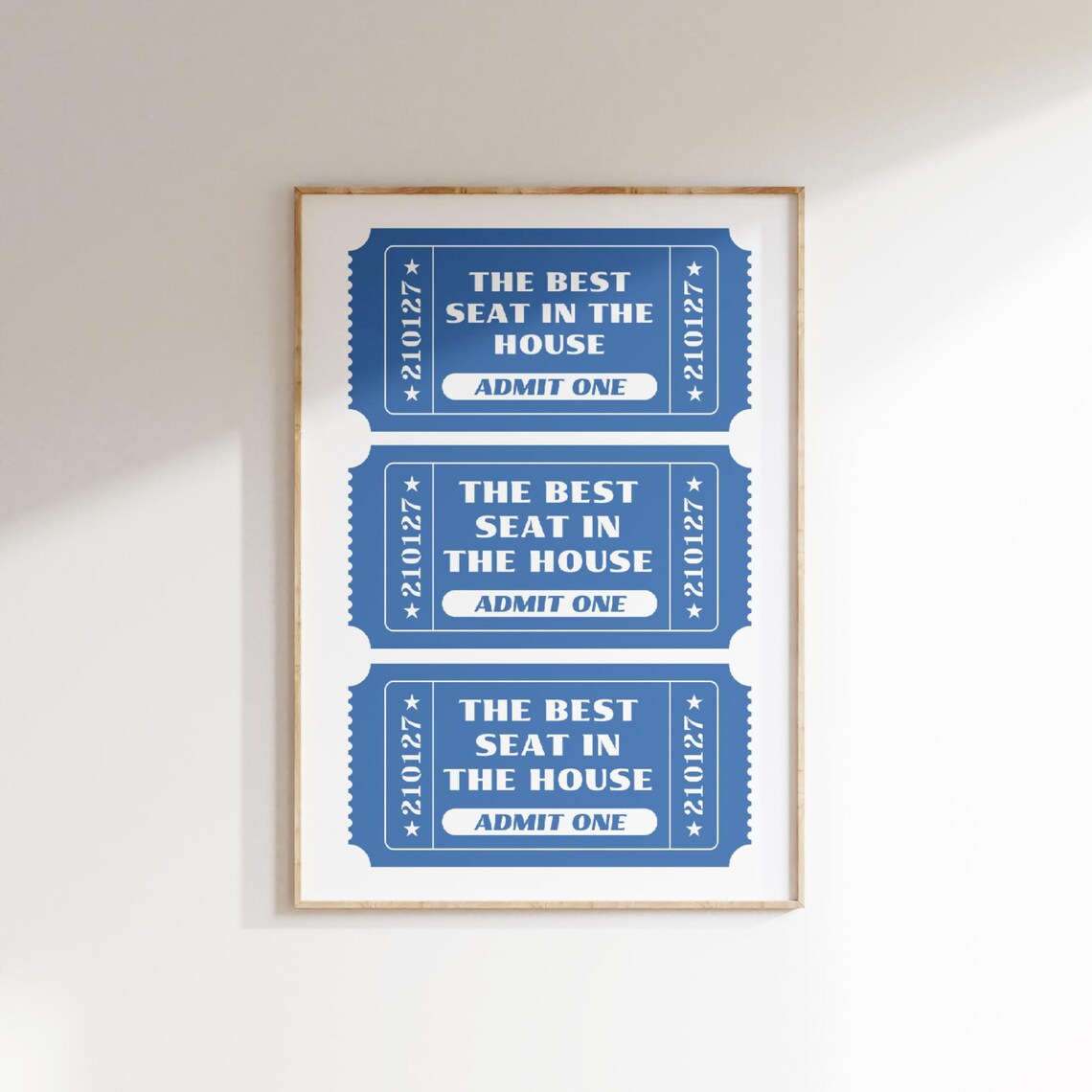 Best Seat in the House Vintage Blue Admit One Ticket Stub Poster - Image 2