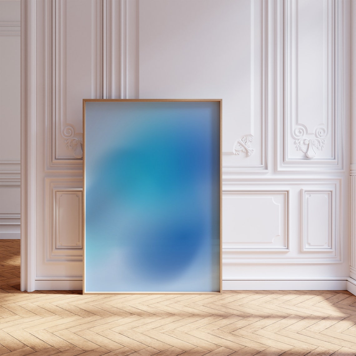 Blue Aura Gradient Minimalist Abstract Spiritual Energy Poster - Image 4