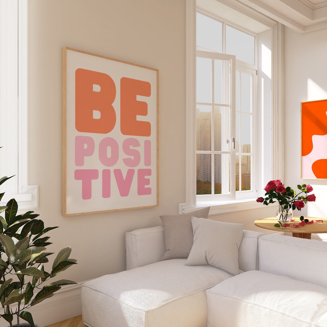Be Positive Quote Illustration Motivational Art Print - Image 2