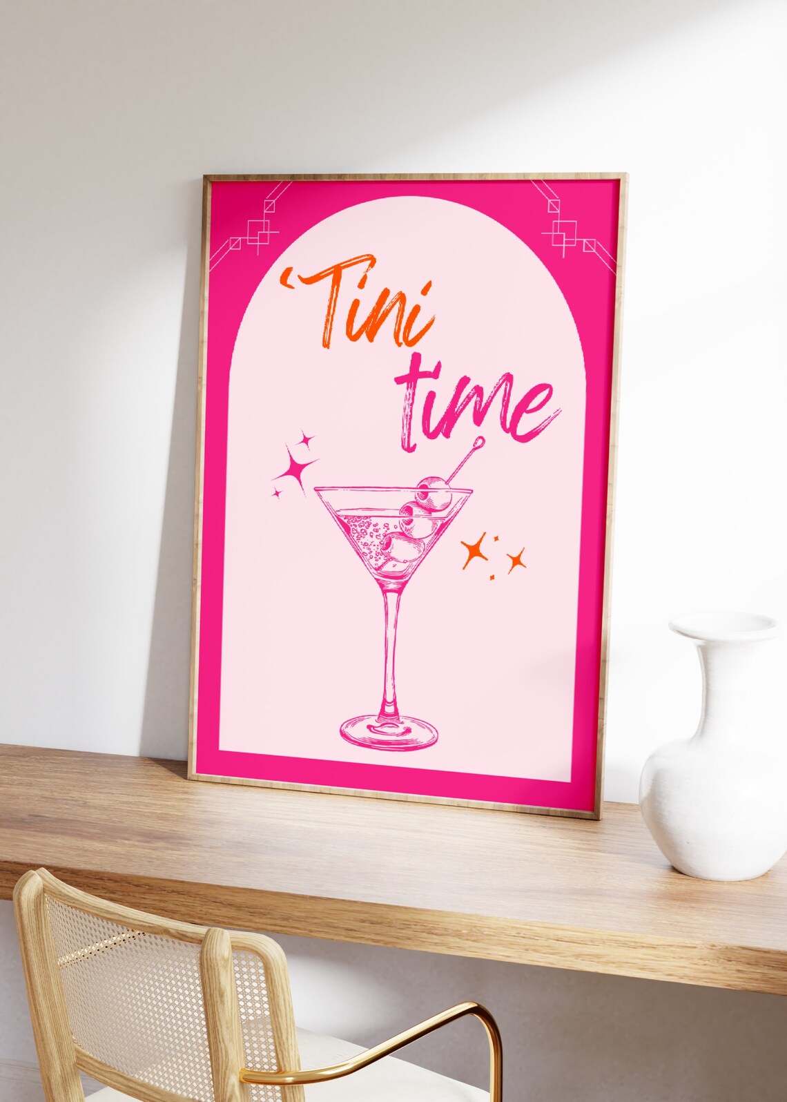 Martini Print, Trendy Cocktail Bar Cart Art - Image 2