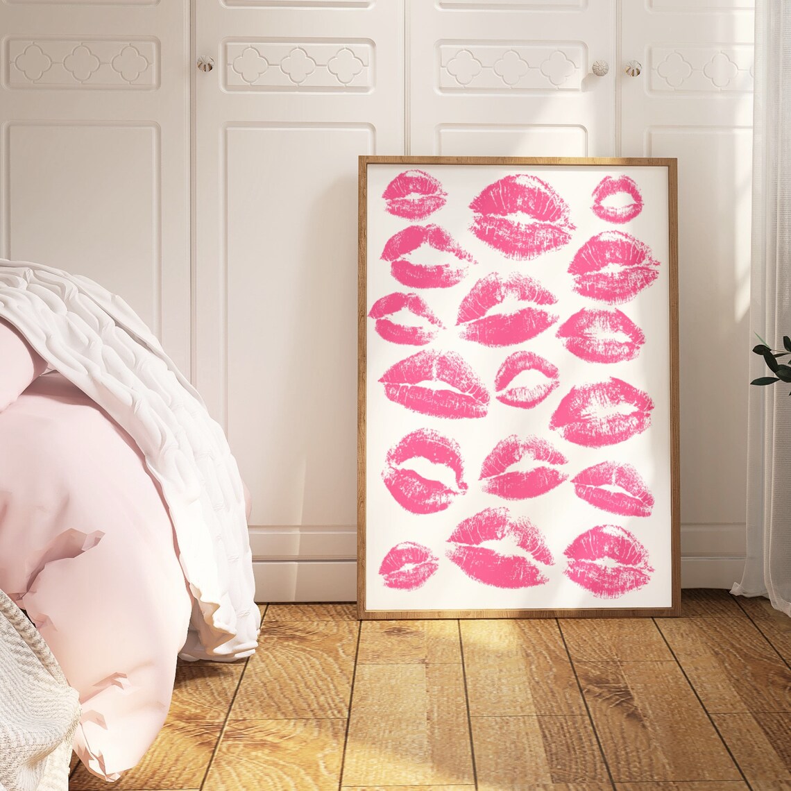 Kiss Lips Fashion Wall Art, Trendy Poster