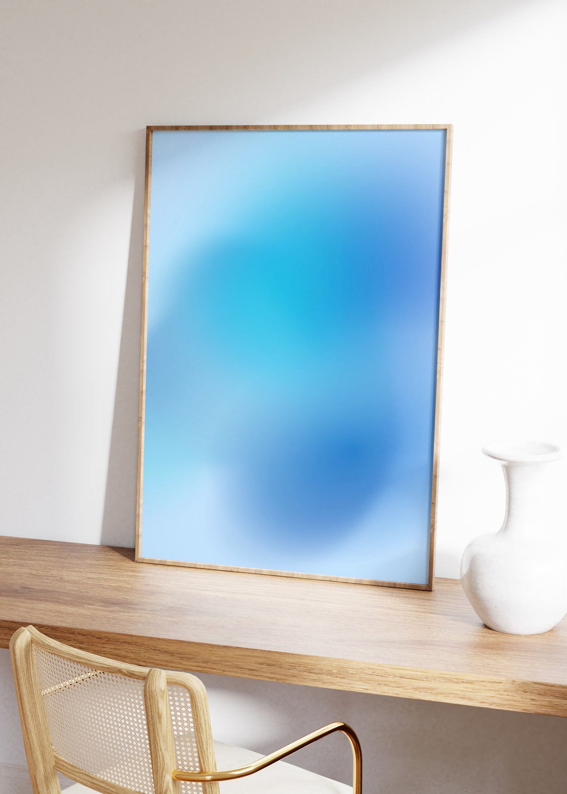Blue Aura Gradient Minimalist Abstract Spiritual Energy Poster - Image 3