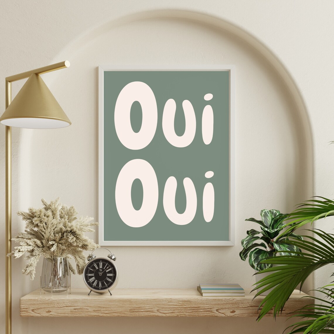 Oui Print Minimalist French Typography Wall Art - Image 2