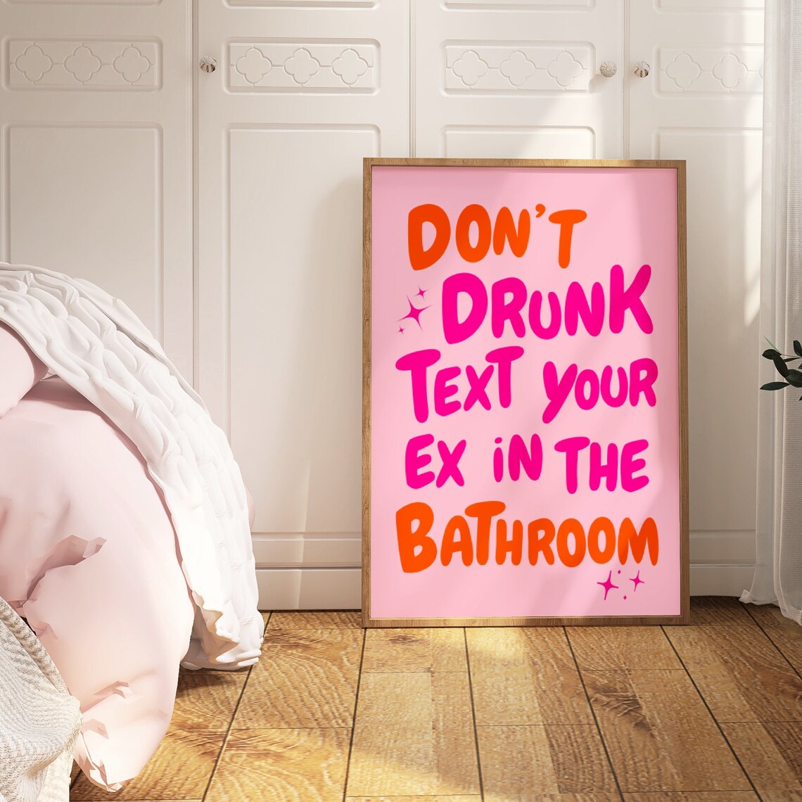 Don't Drunk Text Your Ex Quote Print, Funny Bathroom Art - Image 2