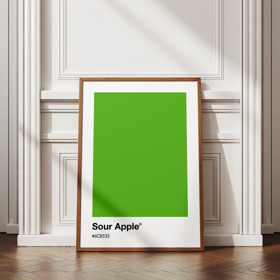 Sour Apple Green Pantone Posterpantone Color Printsour Apple Green Printpantone Colorspantone Printcolor Palette Postertrendy Wall Art