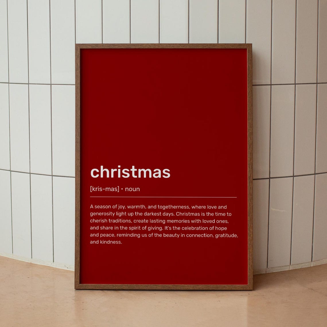 Christmas Definition Red Dictionary Art Holiday Wall Decor Poster