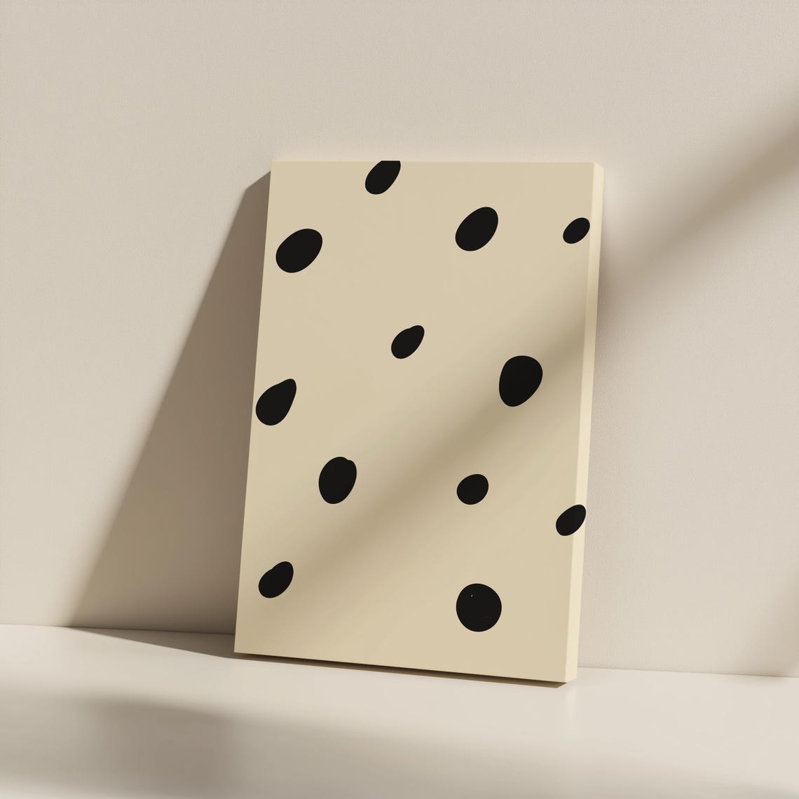 Dalmatian Spots Black Cream Minimalist Modern Animal Pattern Print