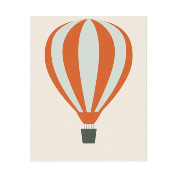 Hot Air Balloon Poster Minimalist Nursery Wall Art For Kids