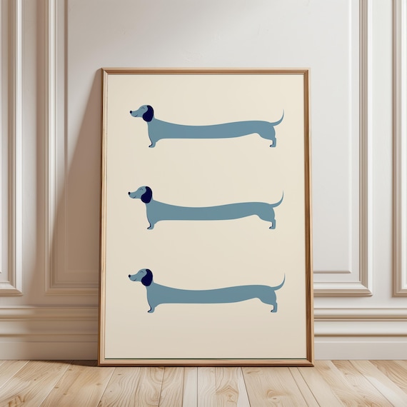 Minimalist Dachshund Art Print for Nursery
