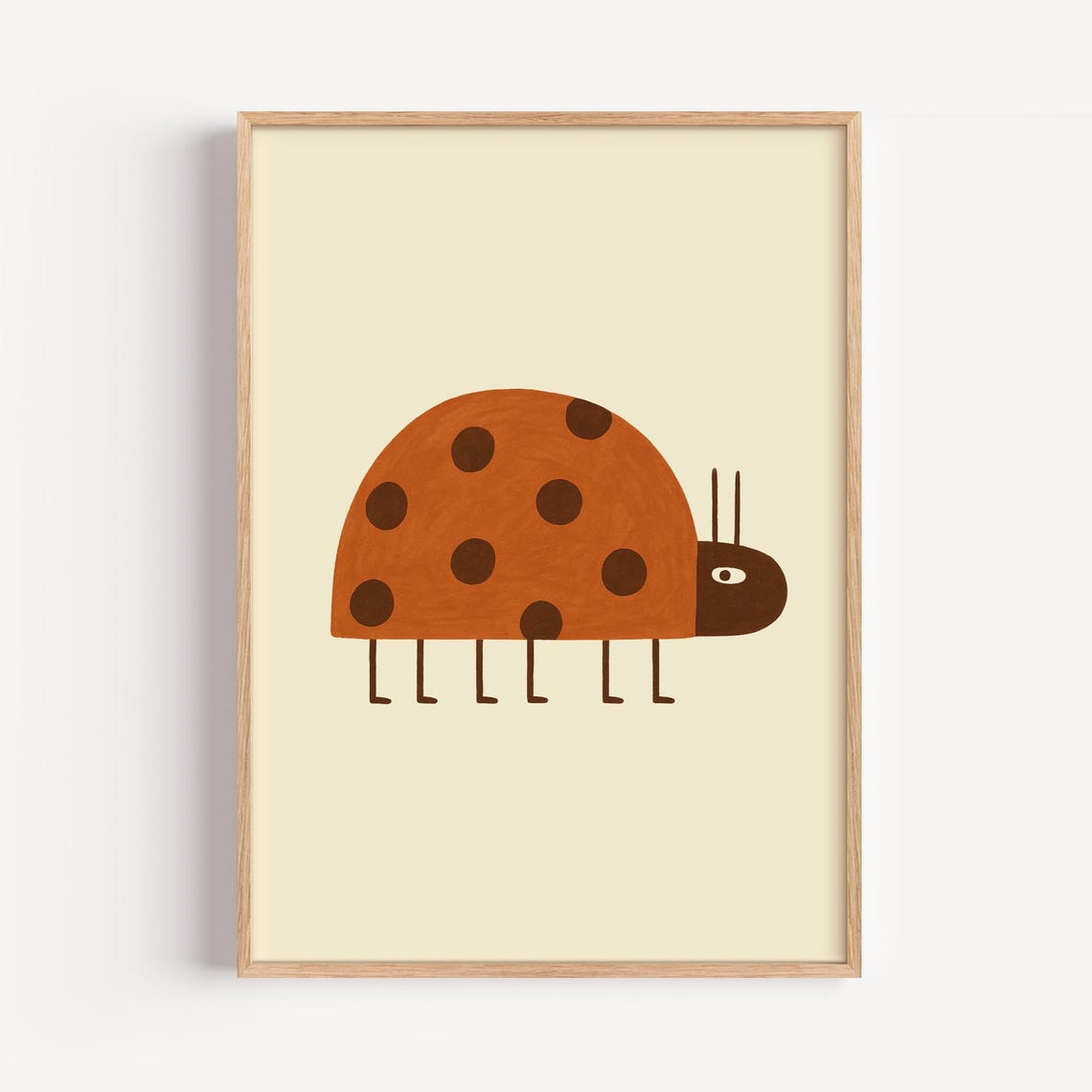 Ladybug Print Minimalist Bug Illustration Kids Nursery Decor Unframed